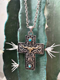 Cowboy Prayer Cross Necklace Set