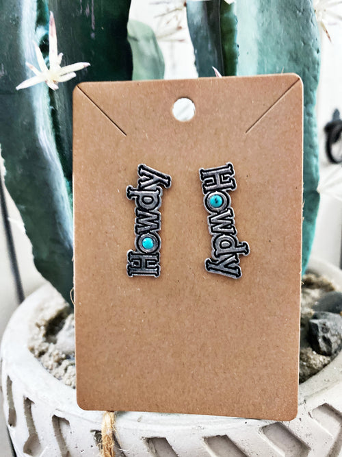 Turquoise Howdy Earrings