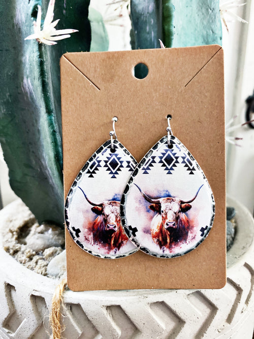 Tribal Longhorn Earrings