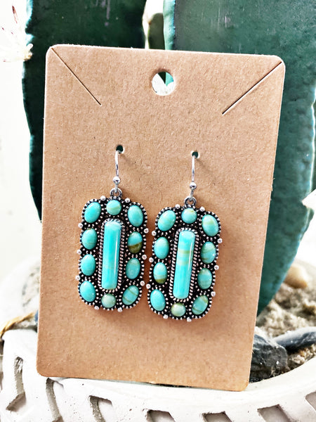 Beer & Turquoise Earrings