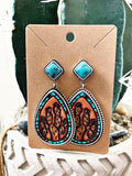 Turquoise Cactus Drop Earrings