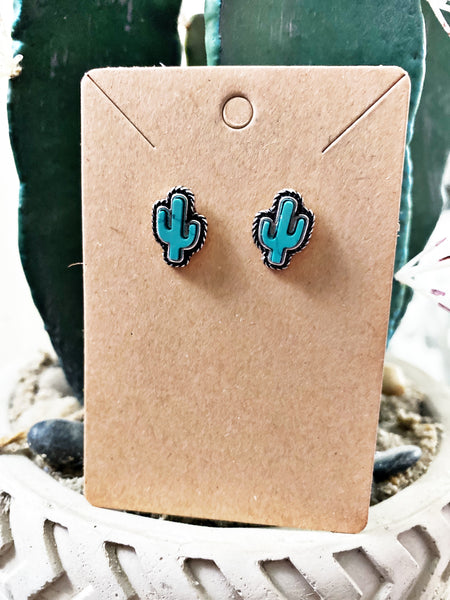 Checkered Bolt Turquoise Earrings