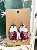 Tribal Highland Cow Earrings