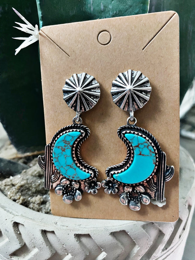 Desert Nights Moon Earrings