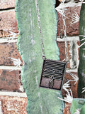 Rectangle Boot Stitch Necklace