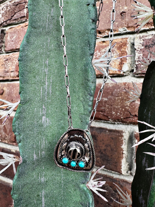 Dainty Cowboy Hat Necklace