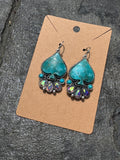 Turquoise Spade AB Stone Earrings