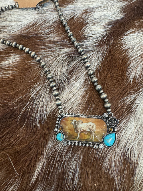 BRAHMA BULL BEADED NECKLACE