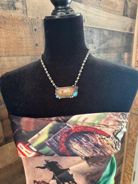 BRAHMA BULL BEADED NECKLACE