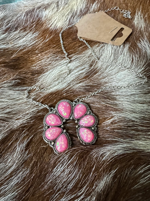Pink Opal Squash Necklace