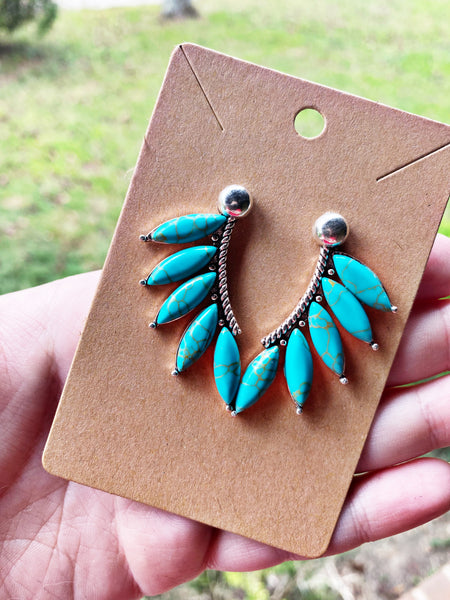 7 Summers Turquoise Cluster Earrings