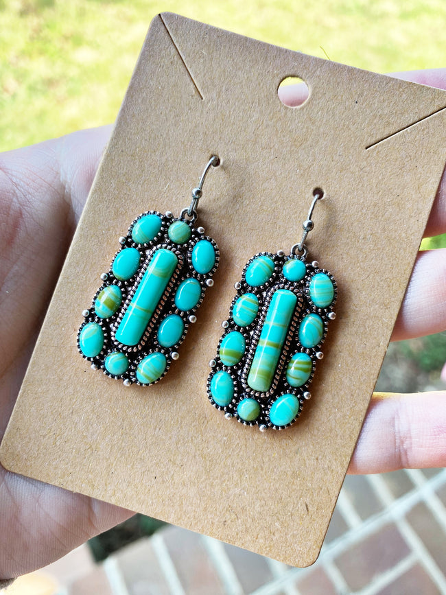 7 Summers Turquoise Cluster Earrings