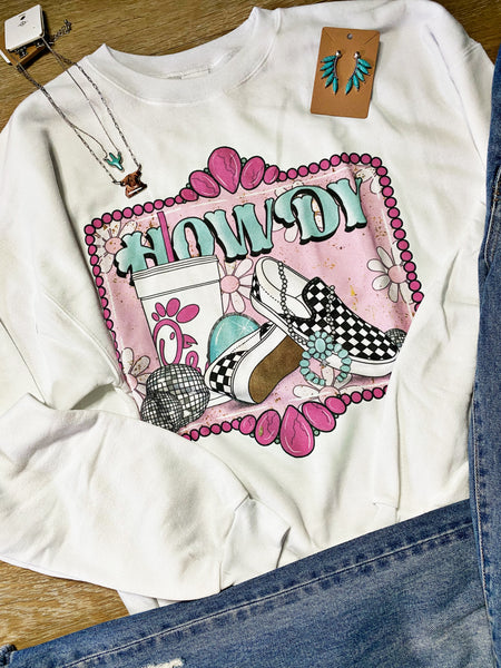 Howdy Graphic Print Top