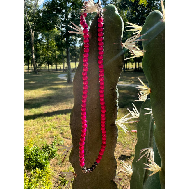 Hot Pink Beaded Choker