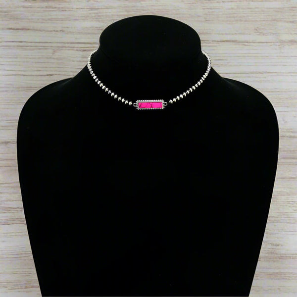 Pink Bar Choker