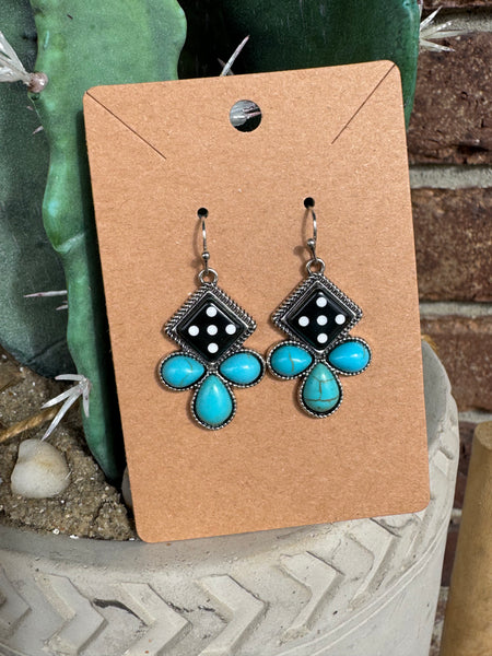 Turquoise Oval Hoop Earrings