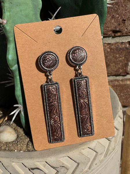 2 Tone Bar Earrings