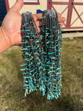 Sterling Silver Pearl & Long Blue Turquoise Necklace – 25”