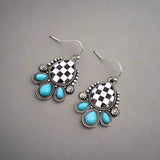 Checker Teardrop Earrings