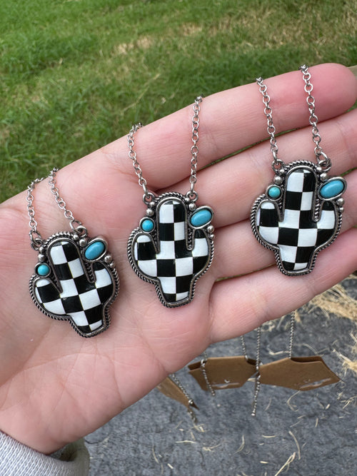Checker Cactus Necklace