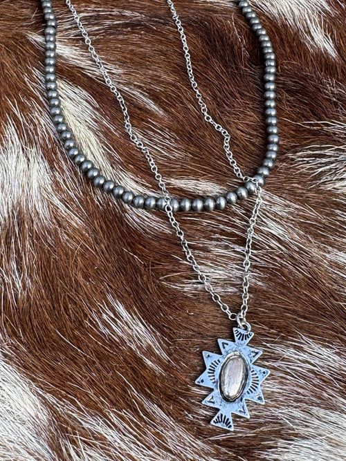 Southwestern Pendant Layered Necklace