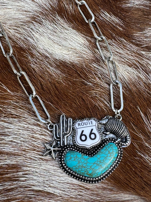 Route 66 Turquoise Pendant Necklace
