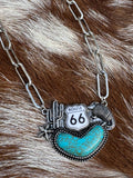 Route 66 Turquoise Pendant Necklace