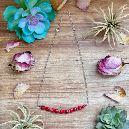 Sterling Silver Pearls choker and Purple Dolomite Heishi