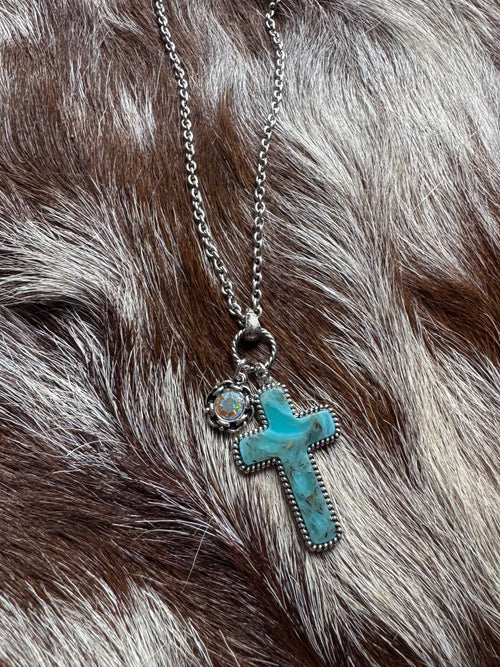 Western Cross Stone Necklace