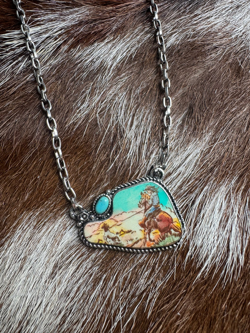 Cowgirl Scene Necklace