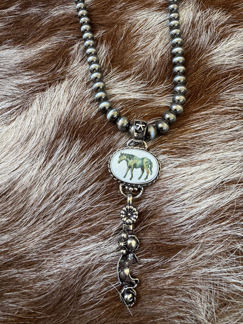 Horse & Saddle Necklace