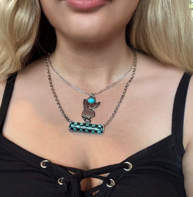 Bunny Necklace - Turq.