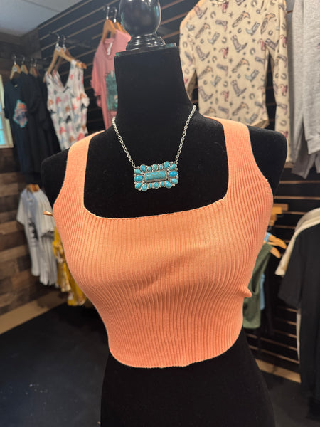 BiBi Woven Color Block Smocked with Ribbon Bra Top