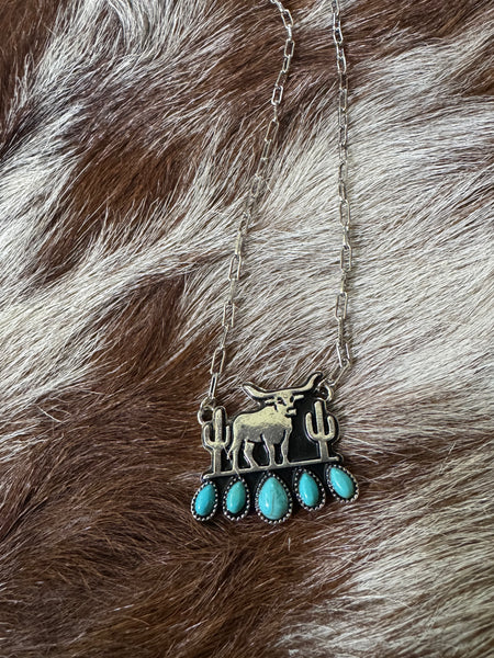 Longhorn Landscape Necklace