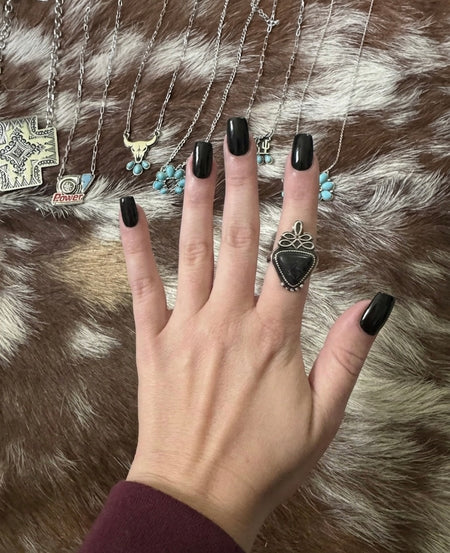 8 Ball Heart Ring