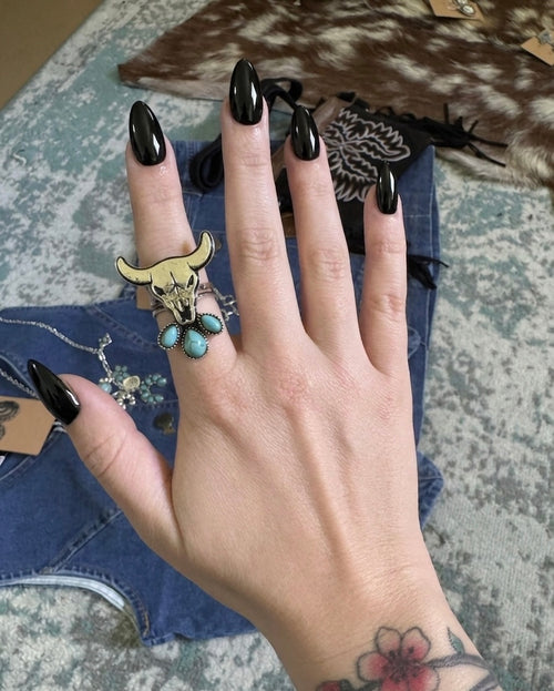 Desert Spirit Bull Skull Ring