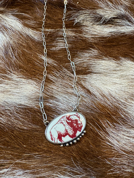 The "Roam Free" Buffalo Cameo Necklace