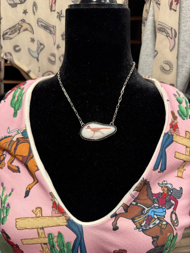 The "Desert Dasher" Roadrunner Cameo Necklace
