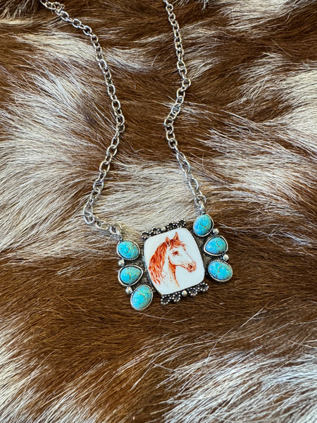 The "Wild Heart" Horse & Turquoise Statement Necklace