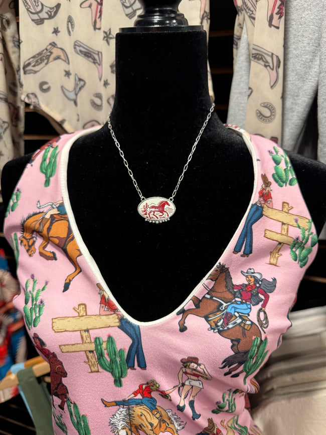 The "Desert Gallop" Wild Horse Cameo Necklace