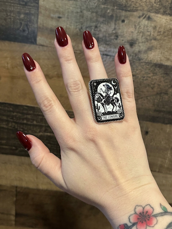 The "Cowgirl" Tarot Card Adjustable Ring