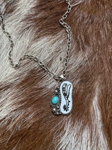 "Spur of the Moment" Turquoise Pendant Necklace
