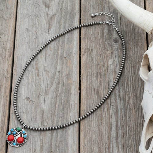 Western Cherry Stone Pearl Necklace
