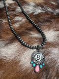 Zebra 8 Ball Beaded Necklace