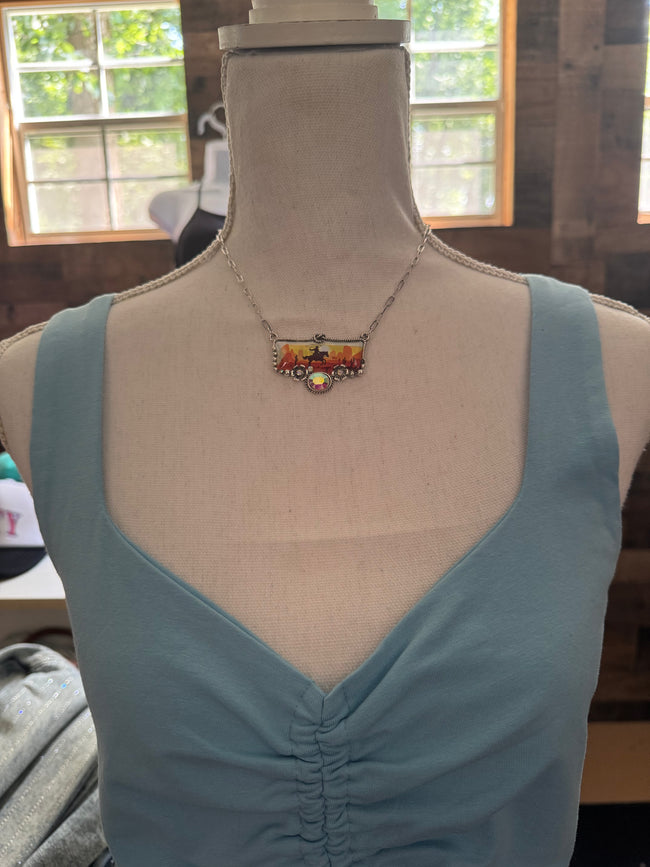 Sunset Cowboy Bar Necklace