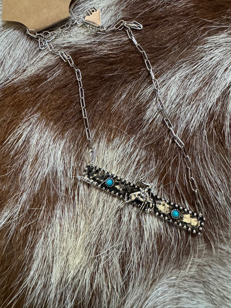 Bronc Rider Bar Necklace