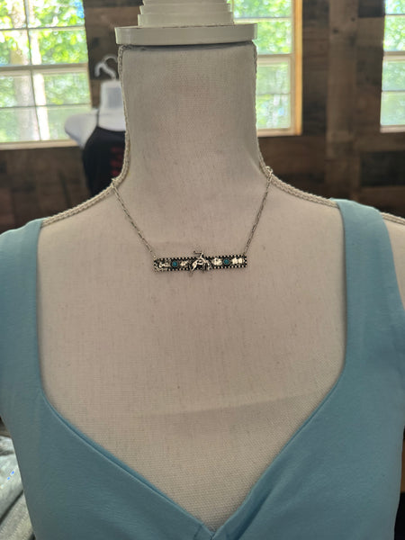 Bronc Rider Bar Necklace
