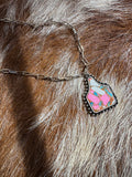 Cotton Candy Cow Tag Necklace
