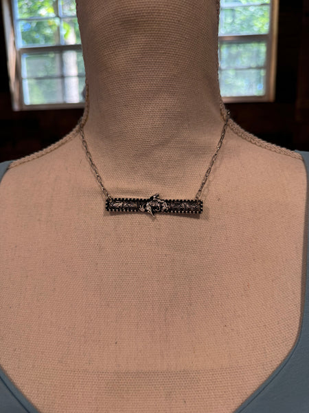 Wild West Bronc Rider Bar Necklace