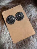 Round Western Concho Earrings